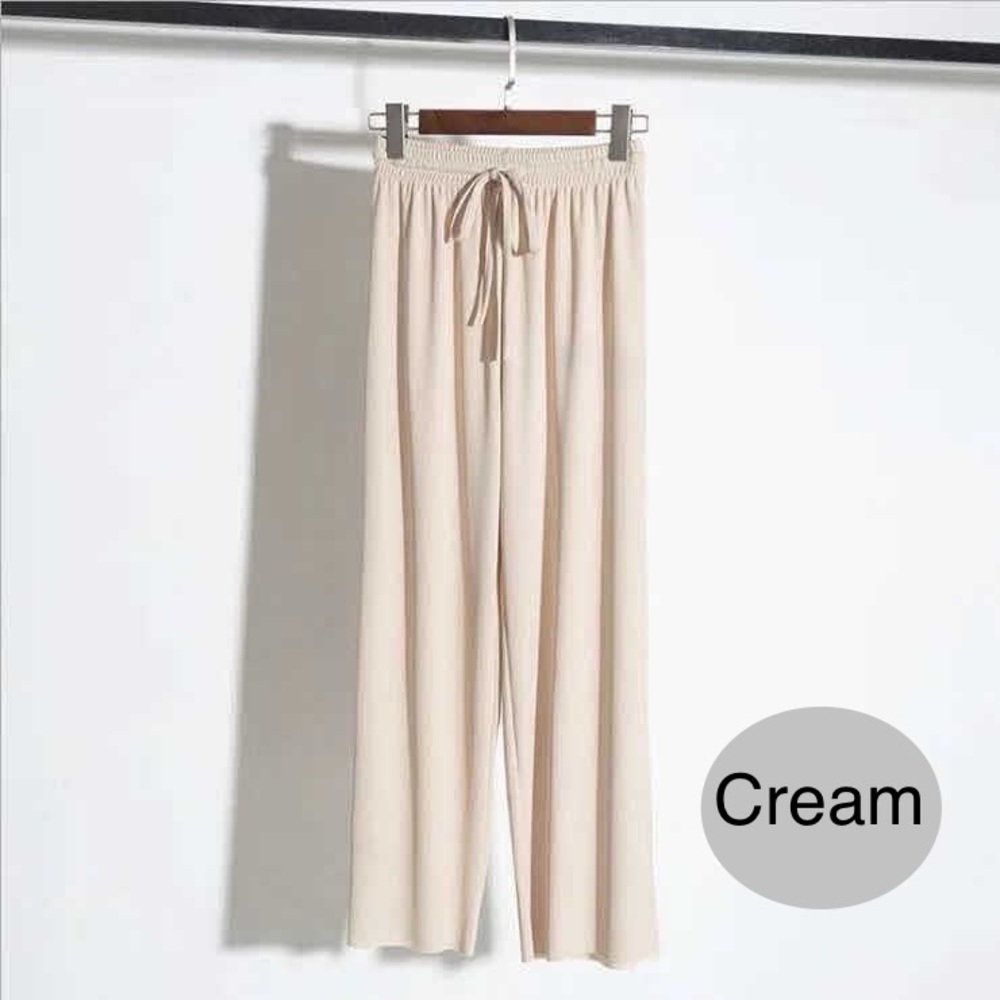 Cream Women's Wide Leg Pants